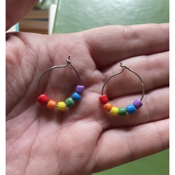 Örhängen Creoler Pride HBTQ Regnbågssmycke Symbol Rostfritt