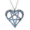 Halsband Pentagram Heartagram Lila Marmor Him Symbol Wicca