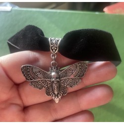 Choker Moth Halsband Mal Insekt Wicca Pagan Skull