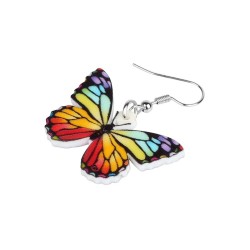 Örhängen Fjäril Regnbågsfärger Butterfly Oversize Rainbow