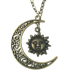 Halsband Måne Sol Crescent...