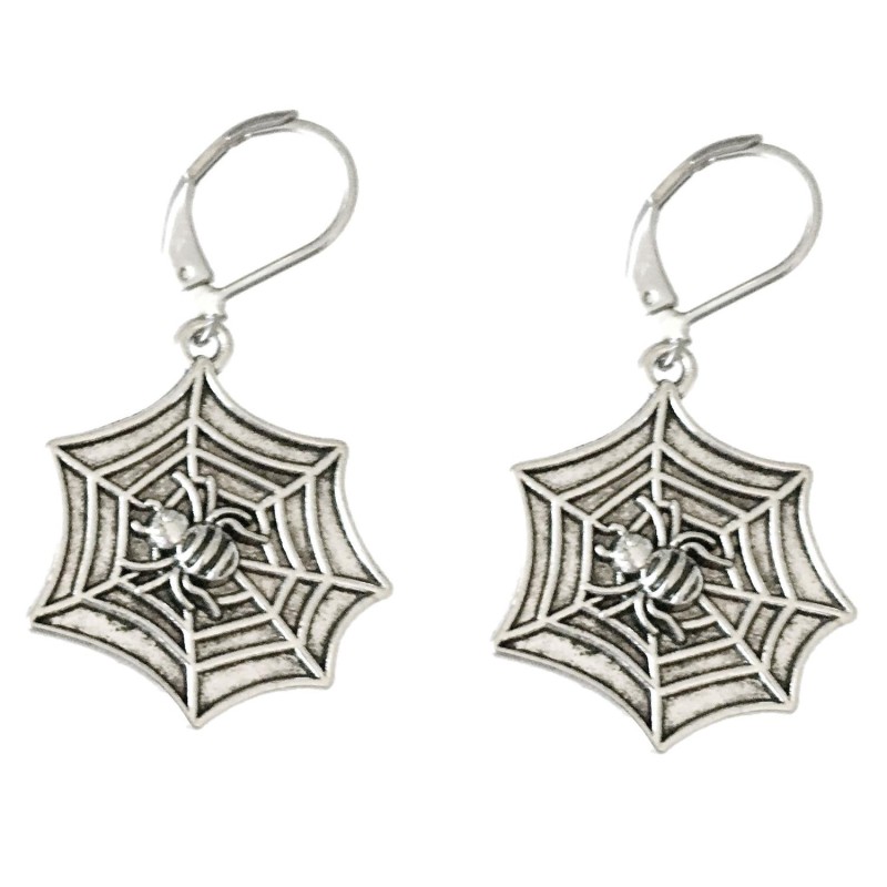 Örhängen Spindel Spiderweb Spindelnät Halloween 