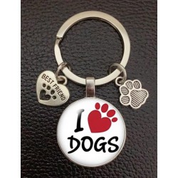 Nyckelring Hund Love Dogs Paw Tass Djurälskare 