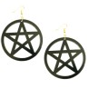 Örhängen Pentagram OVERSIZE Wicca Pagan Svart/Guld Symbol