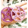 Örhängen Pentagram Galax Lila OVERSIZE Wicca Pagan Marmor Rostfri Krok