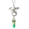 Halsband Drake Dragon Kristallspets Grön Sagoväsen Rostfri Kedja