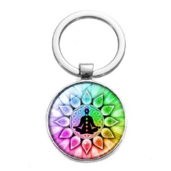 Nyckelring Yoga Mandala Buddhism Chakra Rainbow Alkemi