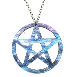 Halsband Pentagram Galax Svart/Lila OVERSIZE Wicca Pagan Marmor