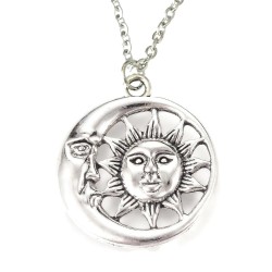 Halsband Sol Måne Wicca Pagan Sun Moon