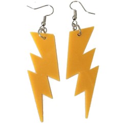 Örhängen Blixt Oversize Lightning Glitter Guld Flash Rostfri Krok