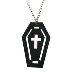 Halsband Kista Coffin Halloween Kors Cross Vampyr Zombie Skelett