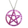 Halsband Pentagram Galax Lila OVERSIZE Wicca Pagan Marmor