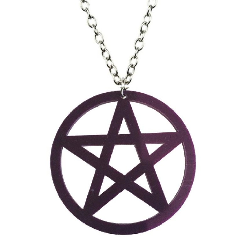 Halsband Pentagram OVERSIZE Wicca Pagan LILAPentacle Symbol