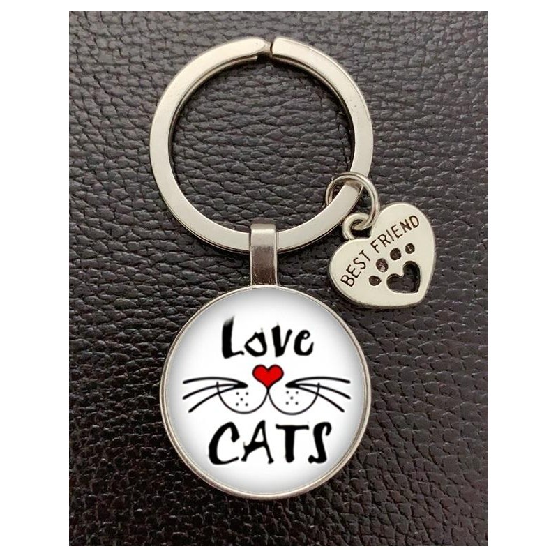 Nyckelring Katt Love Cats Tass Djurälskare Cat
