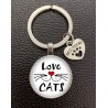 Nyckelring Katt Love Cats Tass Djurälskare Cat