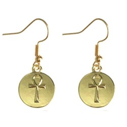 Örhängen Ankh Guld Symbol Visdom Egyptisk Mytologi Kors
