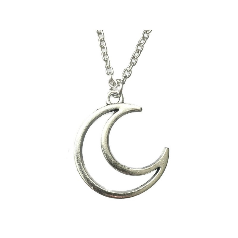 Halsband Måne Crescent Moon Pagan Wicca Halvmåne Rostfri kedja