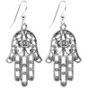 Örhängen Fatimas Hand/Hamsa Muslimsk Judisk Symbol Rostfri Krok