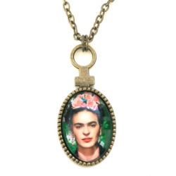 Halsband Frida Kahlo Feminist Bronsfärg Ikon Feminism Symbol
