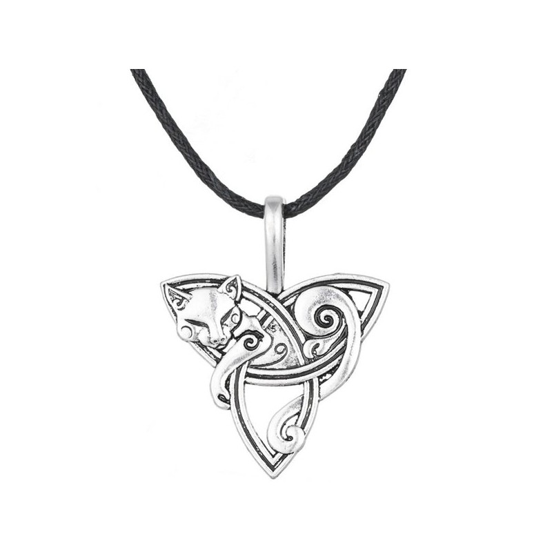 Halsband Keltisk Symbol Räv/Katt Wicca Pagan Mytologi Amulett