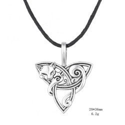 Halsband Keltisk Symbol Räv/Katt Wicca Pagan Mytologi Amulett