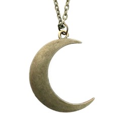 Halsband Måne Crescent Moon Wicca Pagan Halvmåne Bronsfärg